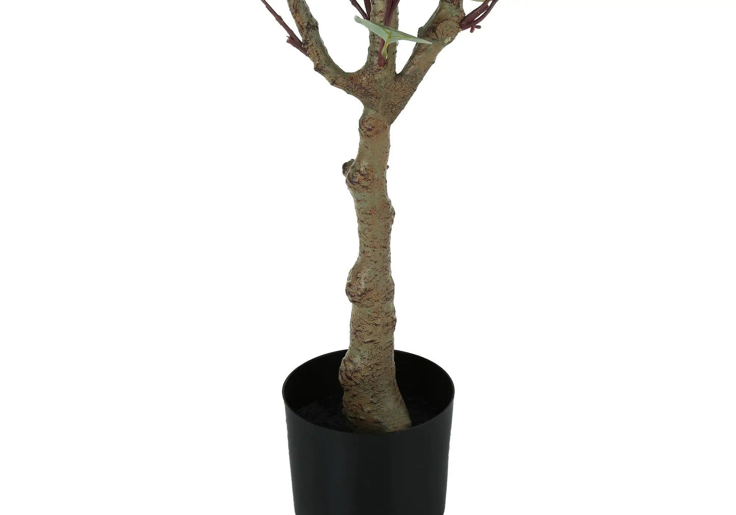 46 inch tall artificial eucalyptus tree in a black pot with textured trunk and green leaves on Tampa Home & Garden Store