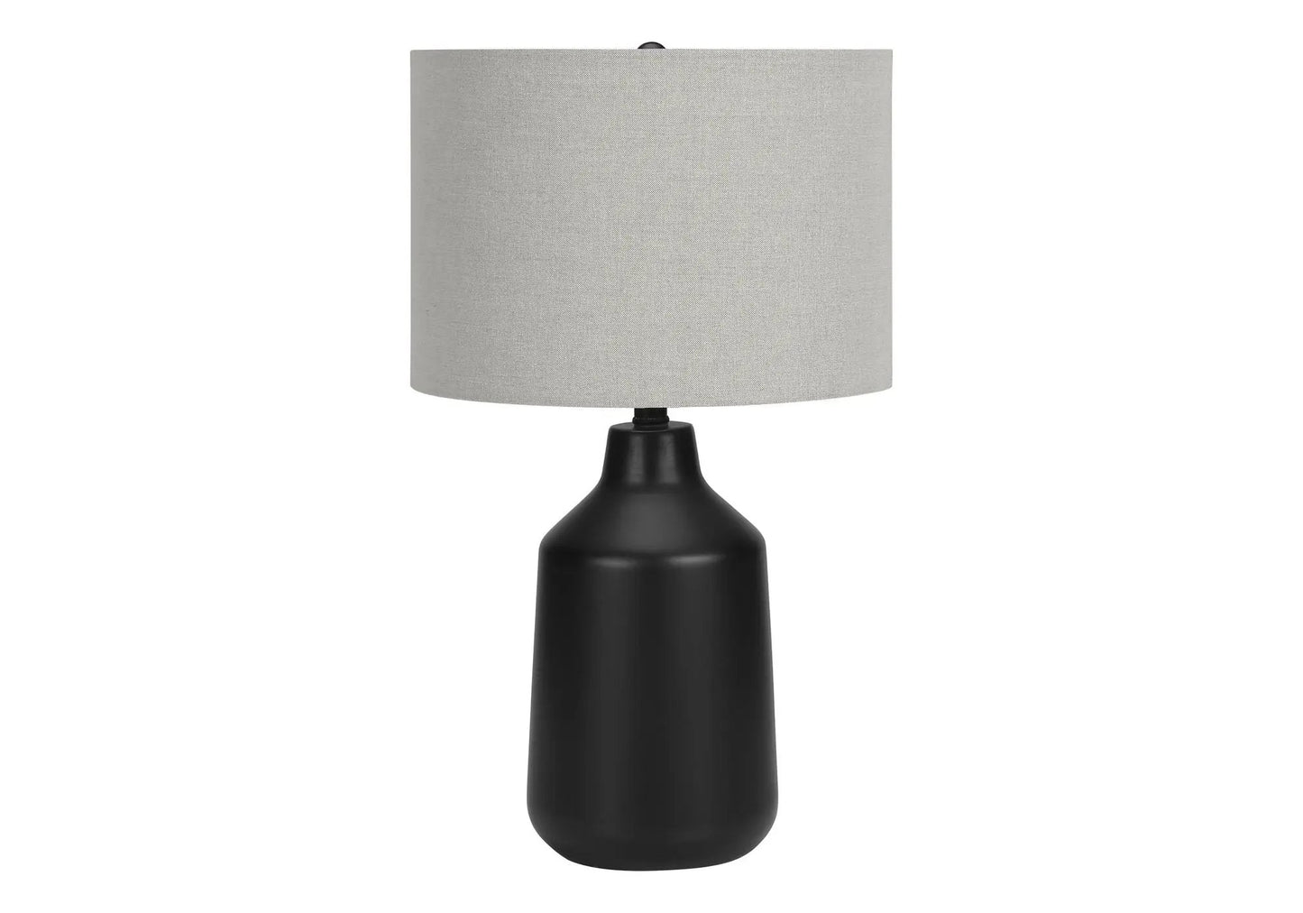 Concrete Table Lamp with Fabric Drum Shade