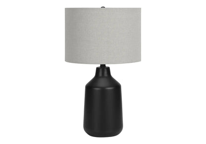 Concrete Table Lamp with Fabric Drum Shade