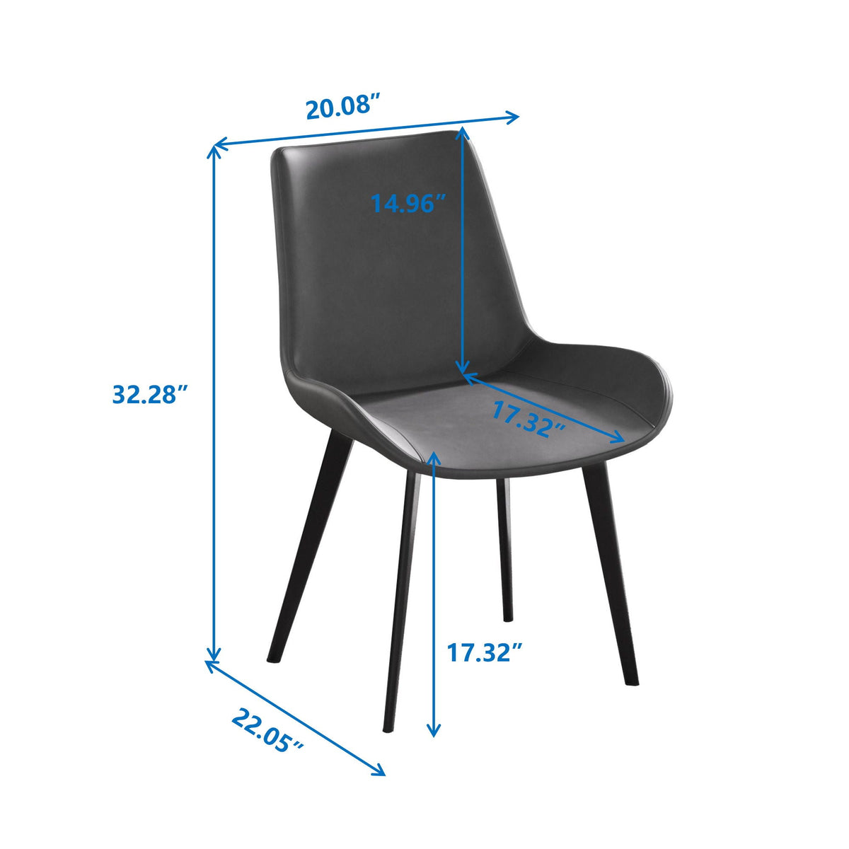 Modern dining chair black metal legs set of 2 for living room HouseOfZazla on Tampa Home & Garden Store