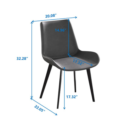 Modern dining chair black metal legs set of 2 for living room HouseOfZazla on Tampa Home & Garden Store
