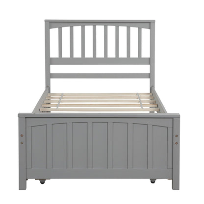 Wood Platform Bed with Headboard and Footboard