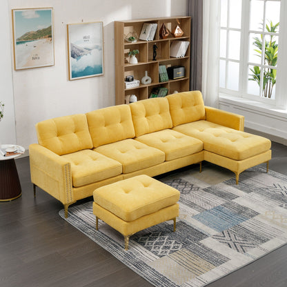 Modern Convertible Sectional Sofa and Ottoman