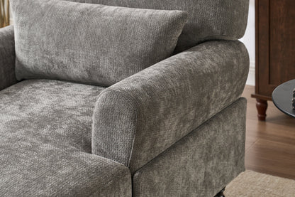 Modern grey upholstered chaise lounge recliner with textured fabric on Tampa Home & Garden Store