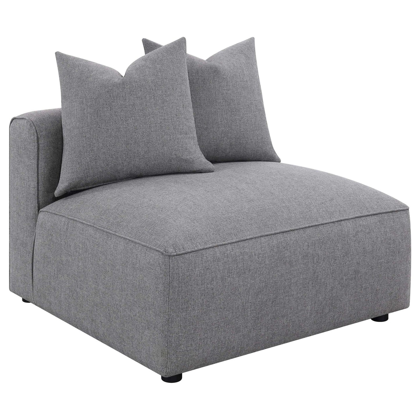 Amherst modular sectional gray fabric with two back cushions by HouseOfZazla on Tampa Home & Garden Store