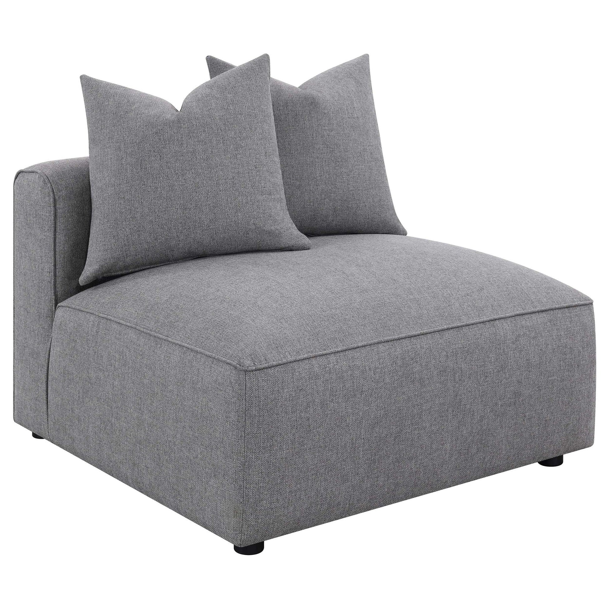 Amherst modular sectional gray fabric with two back cushions by HouseOfZazla on Tampa Home & Garden Store