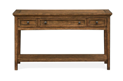 Bay Creek rectangular end table with 3 drawers in brown finish by Unique Piece Furniture on Tampa Home & Garden Store