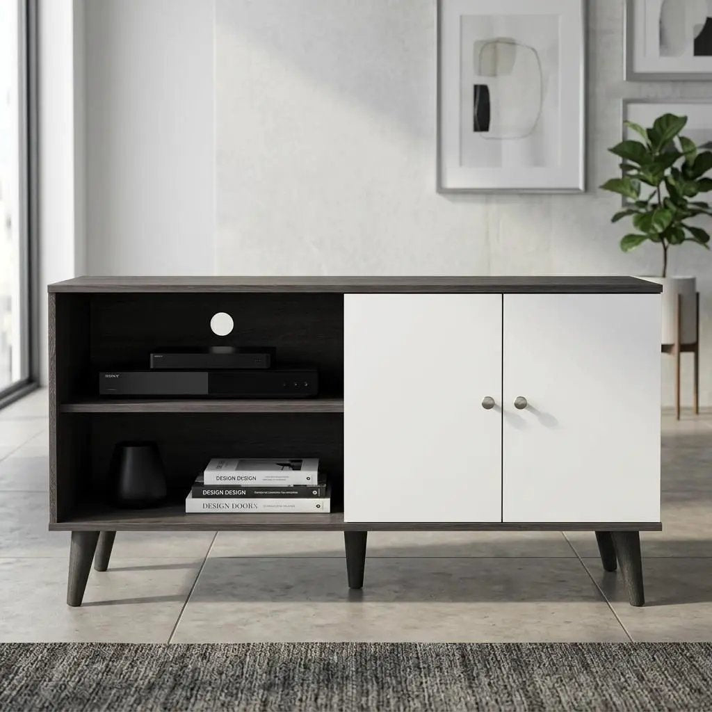 Amidon TV Stand With Storage Shelves and Cabinet