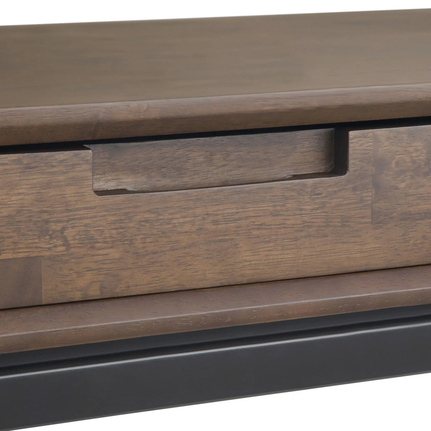 Banting mid century wide desk handcrafted in walnut with visible grain and inset drawer pull on Tampa Home & Garden Store