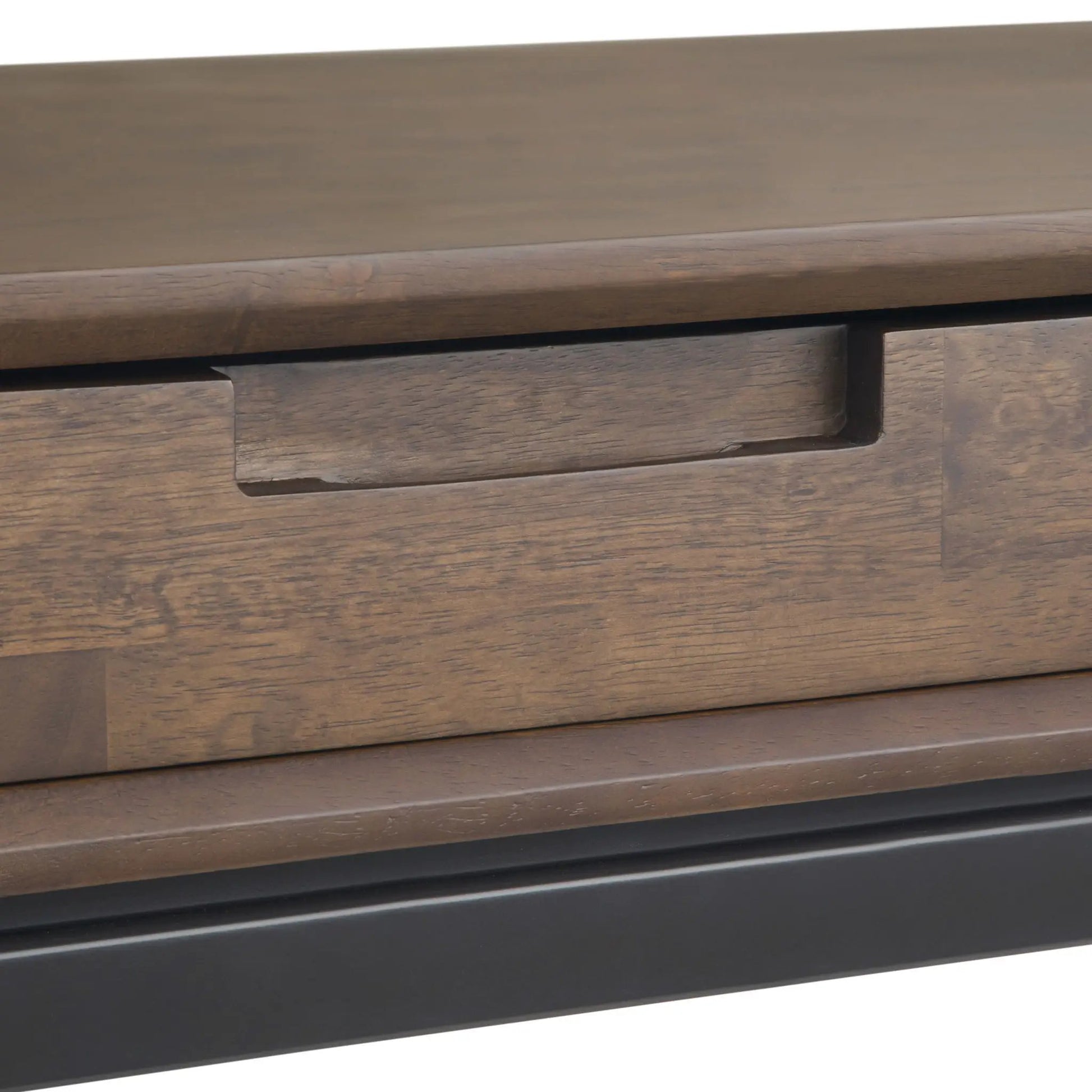 Banting mid century wide desk handcrafted in walnut with visible grain and inset drawer pull on Tampa Home & Garden Store