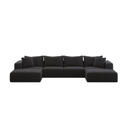 Oversized Sponge Cloud Sofa sectional in charcoal gray fabric with plush cushions HouseOfZazla on Tampa Home & Garden Store
