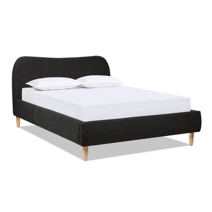 Curved Headboard and Upholstered Platform Bed
