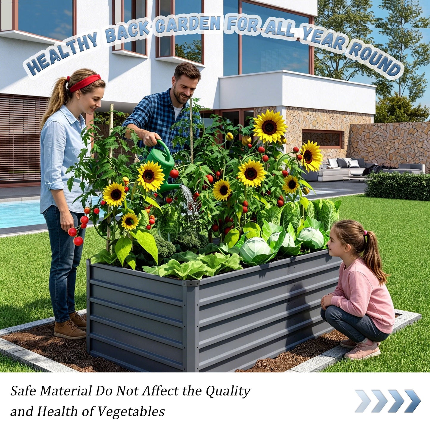 Sturdy Outdoor Garden Bed and Coated Steel Frame