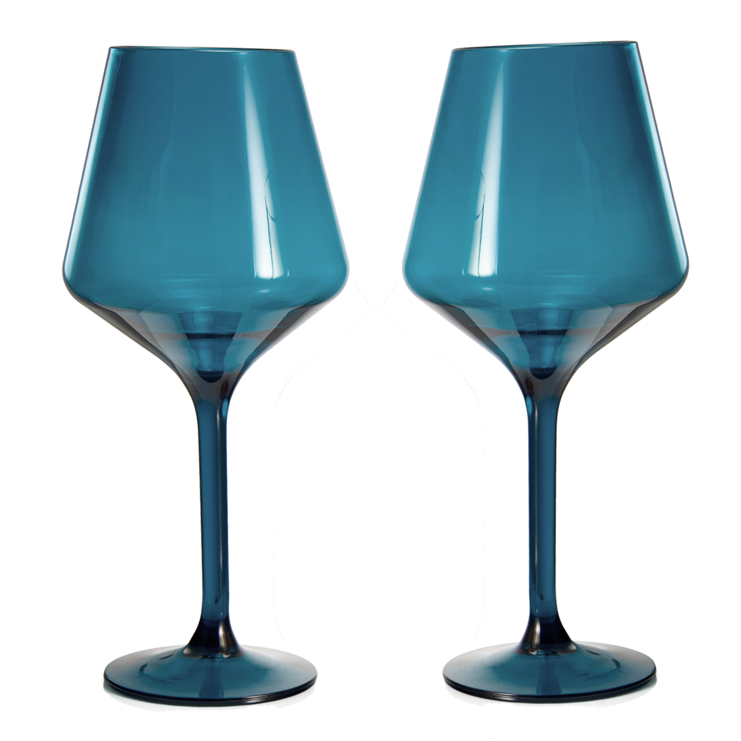 Saint Tropez Blue Acrylic Stemmed Wine Glasses