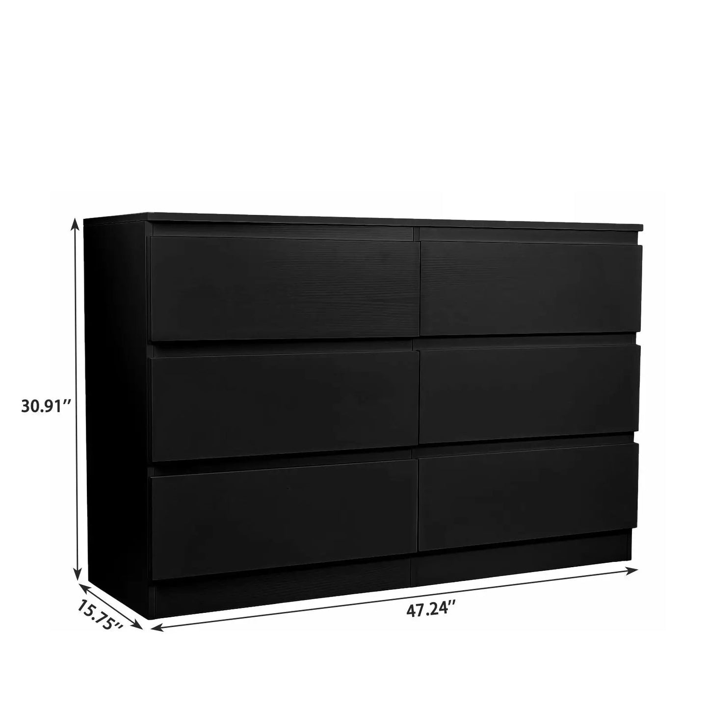 Six Drawer Dresser with Spacious Countertop