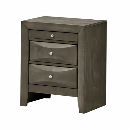 Modern Design Nightstand with Durable Wood Veneer
