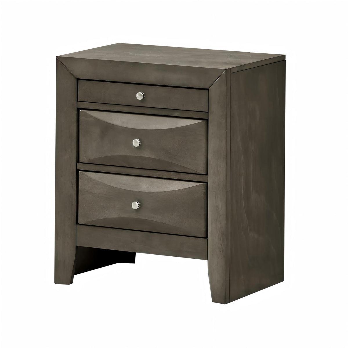 HouseOfZazla accent nightstand with molded resin veneer, dark espresso finish, metal knobs on Tampa Home & Garden Store