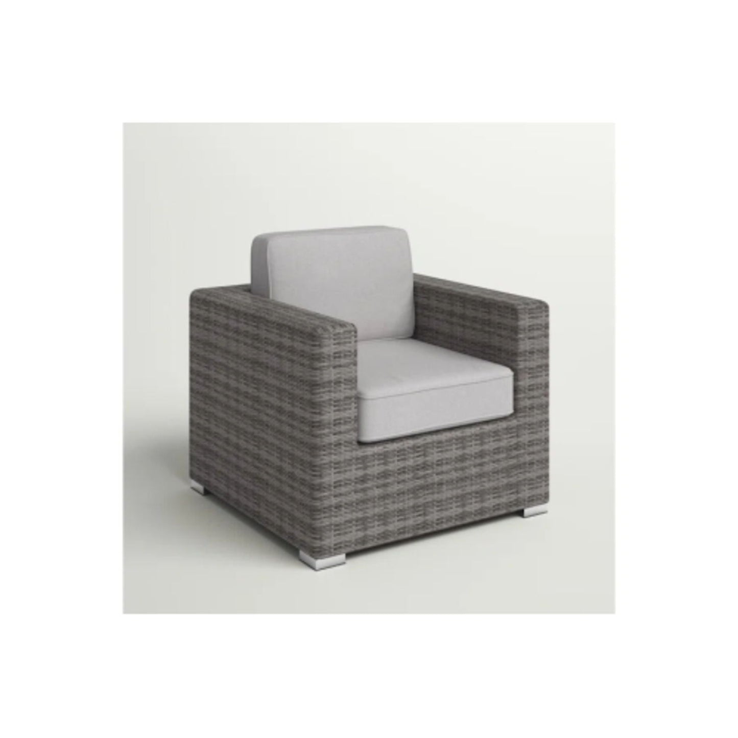 Minnesota Club Chair outdoor arm chair gray woven wicker with cushions HouseOfZazla on Tampa Home & Garden Store
