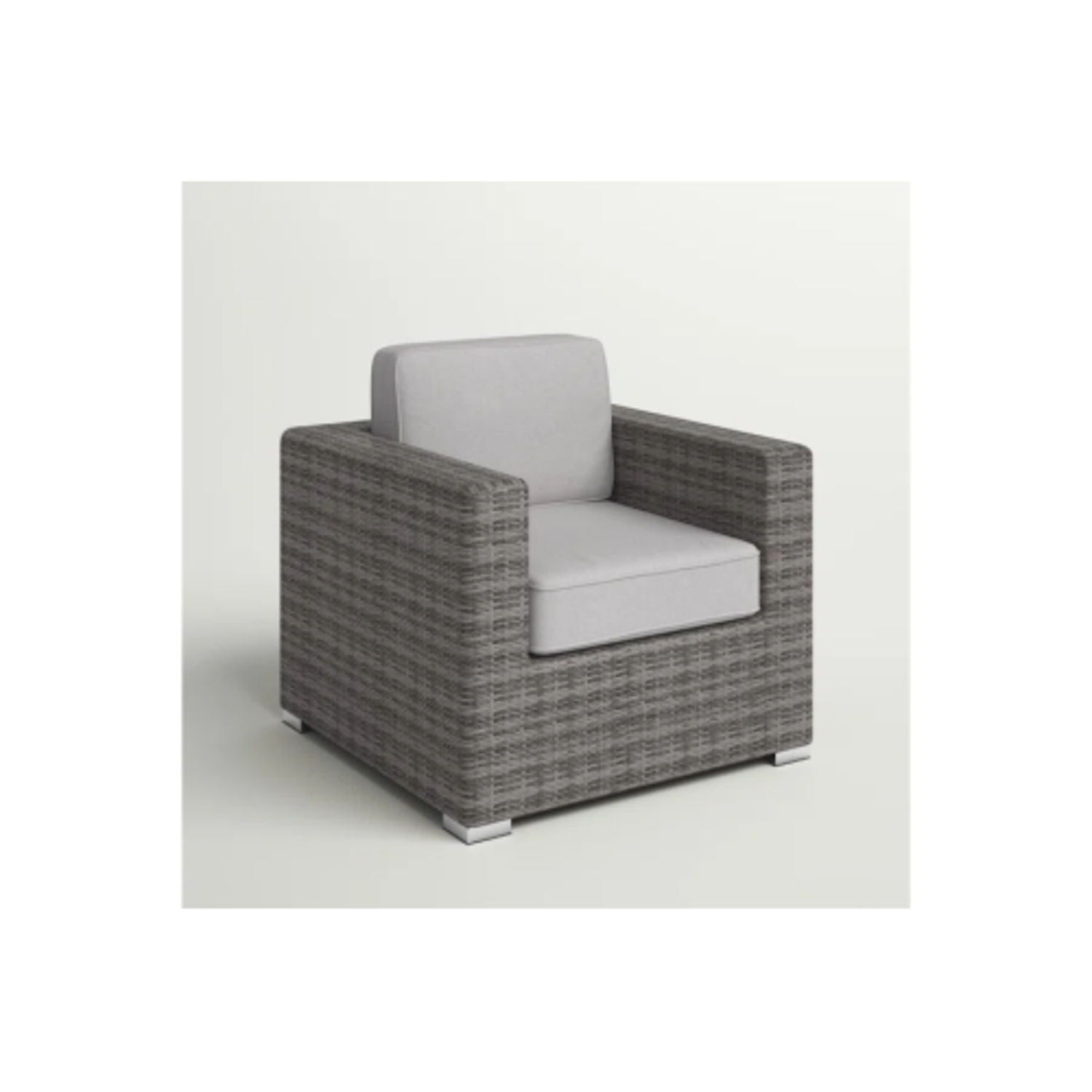 Minnesota Club Chair outdoor arm chair gray woven wicker with cushions HouseOfZazla on Tampa Home & Garden Store