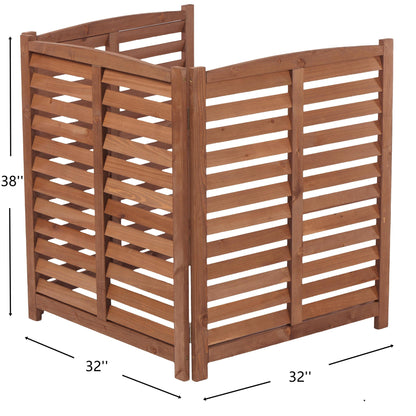 Solid Wood and Air Conditioner Privacy Fence
