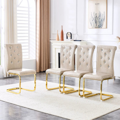 Elegant Faux Alligator Upholstered Dining Chairs