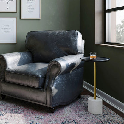 Turner Side Table With Marble Base and Frame
