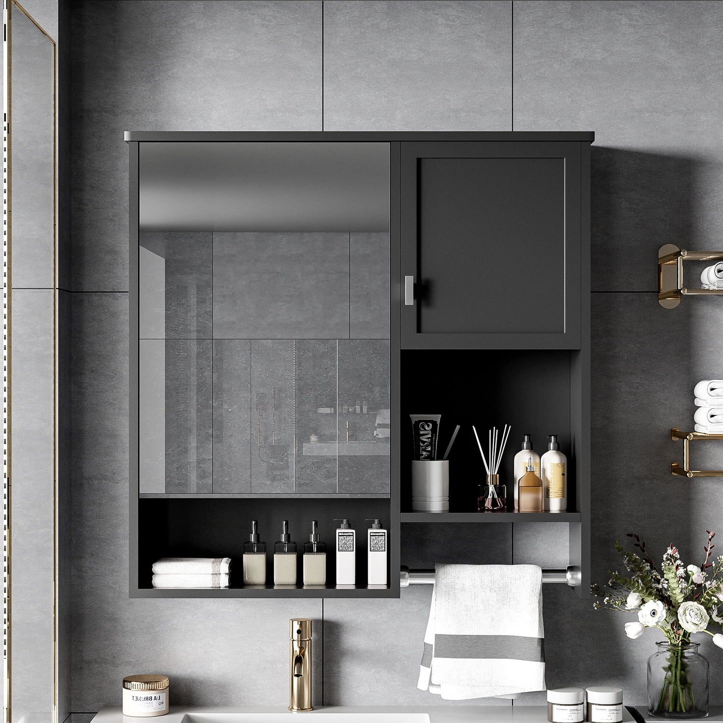 Modern Wall Mounted Bathroom Cabinet With Mirror