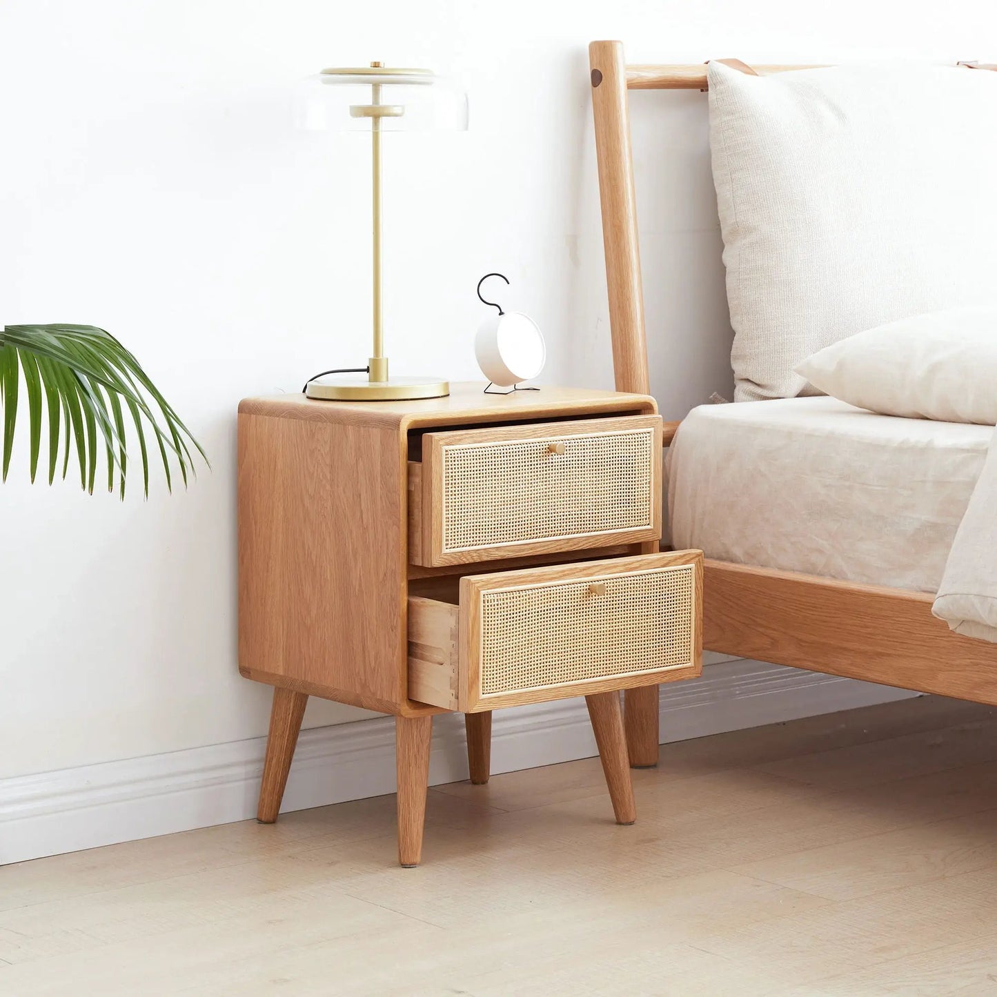 Bedside cabinet nightstand European beech with cane-front drawers Unique Piece Furniture on Tampa Home & Garden Store