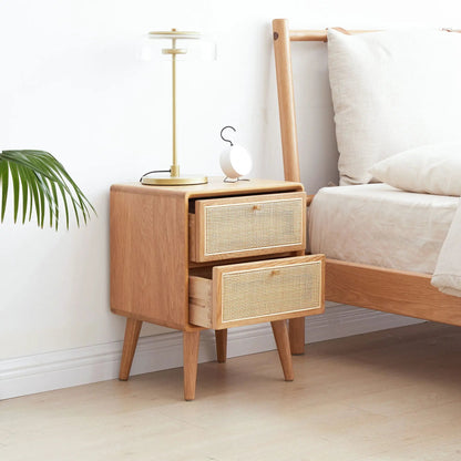 Bedside cabinet nightstand European beech with cane-front drawers Unique Piece Furniture on Tampa Home & Garden Store