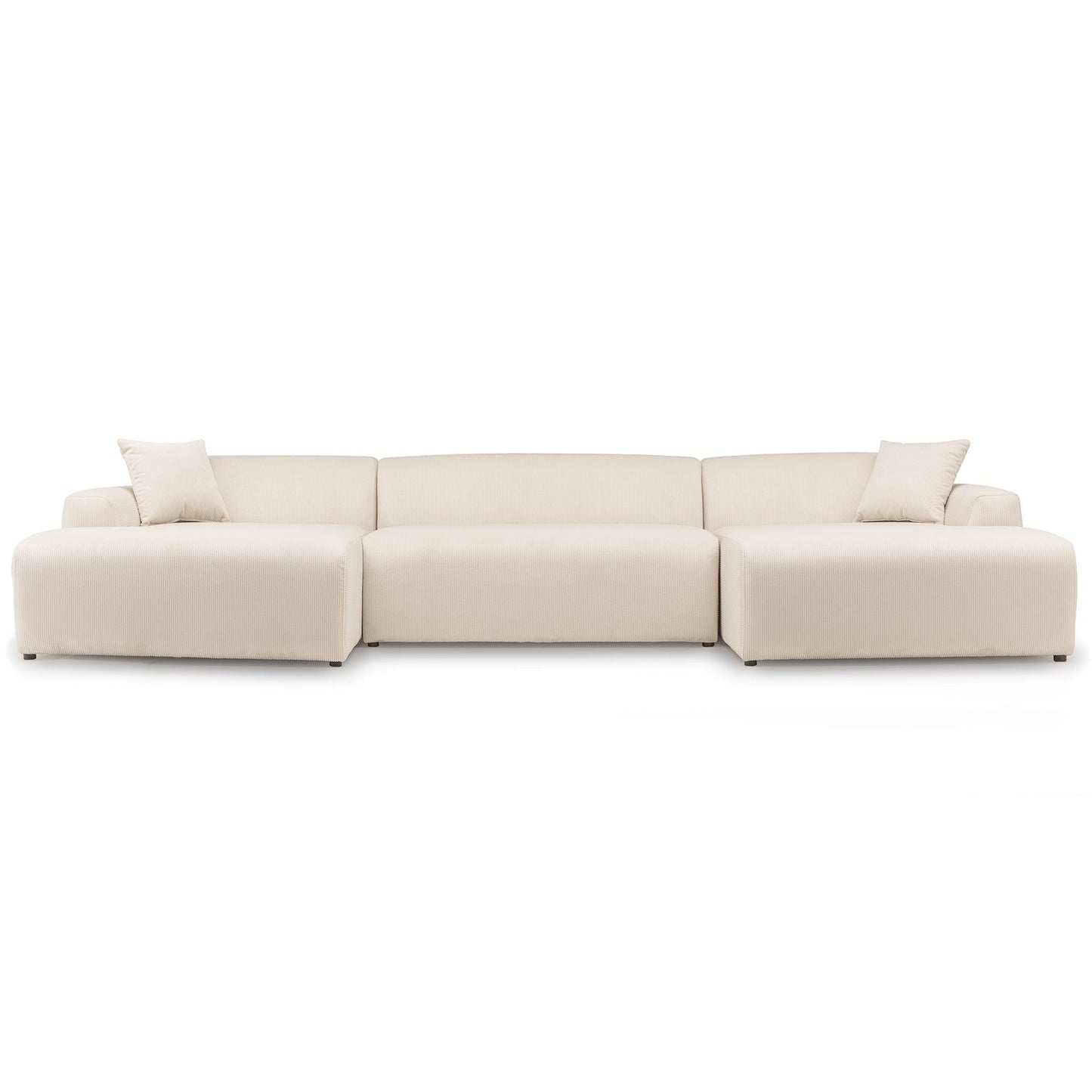 Mar High-Quality Sectional Sofa by HouseOfZazla in beige fabric, 3-seat stationary on Tampa Home & Garden Store