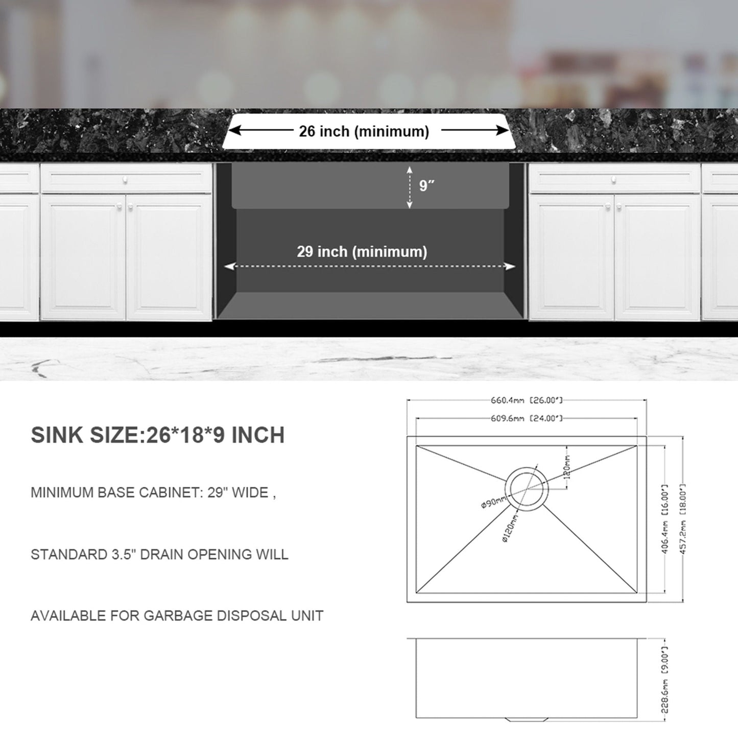 The Deep Single Bowl Undermount Stainless Sink