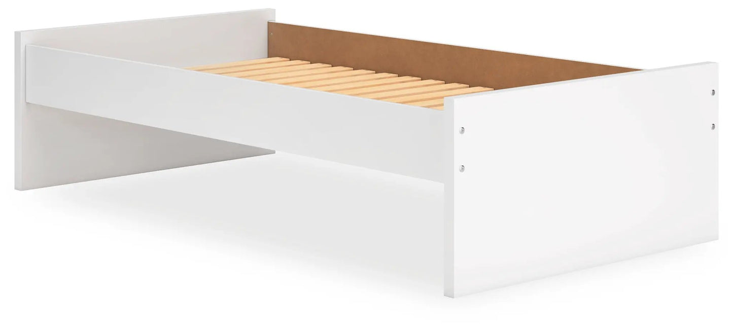 Onita platform bed white finish with slatted base storage bed on Tampa Home & Garden Store
