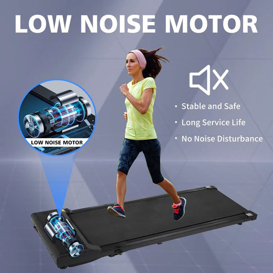 Portable treadmill with remote control, black frame and low-noise motor badge, 240 lb capacity on Tampa Home & Garden Store