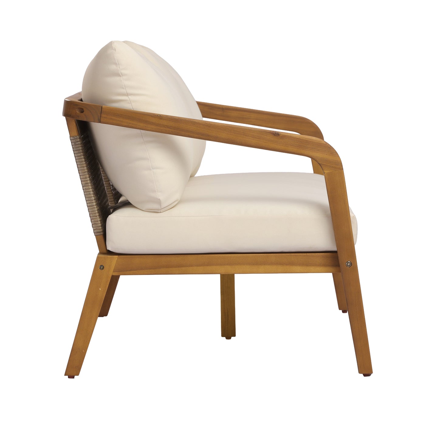 Acacia Wood Outdoor Patio Club Chair with Cushion