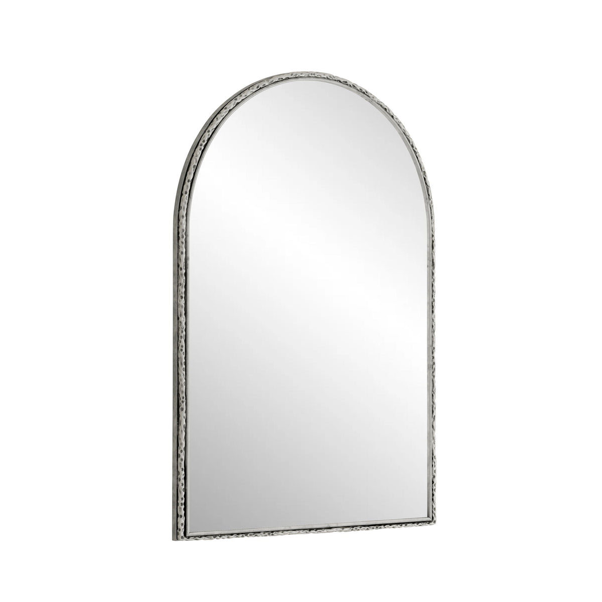 Arched wall mirror with hammered silver frame and shatterproof glass by HouseOfZazla on Tampa Home & Garden Store