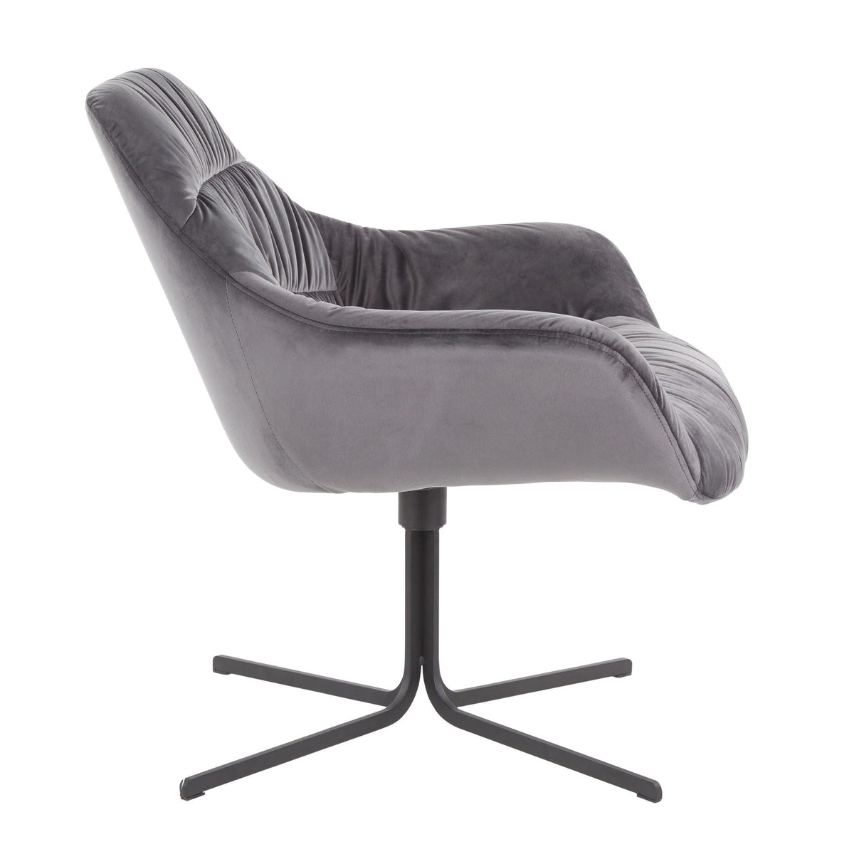 Contemporary swivel lounge chair dark gray velvet, 360° rotation, HouseOfZazla Accent Chair on Tampa Home & Garden Store