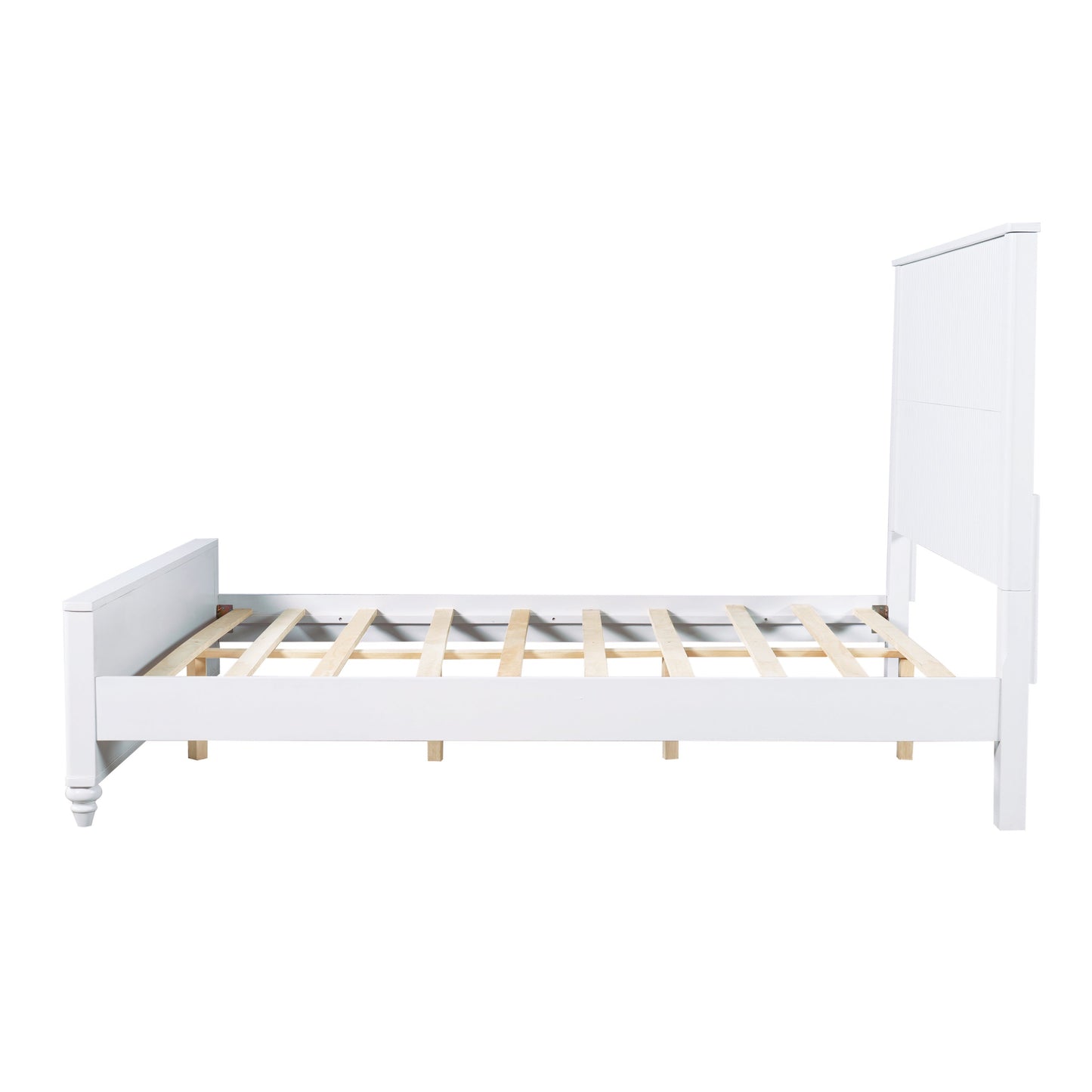Solid White Queen Bed Frame and Wooden Board