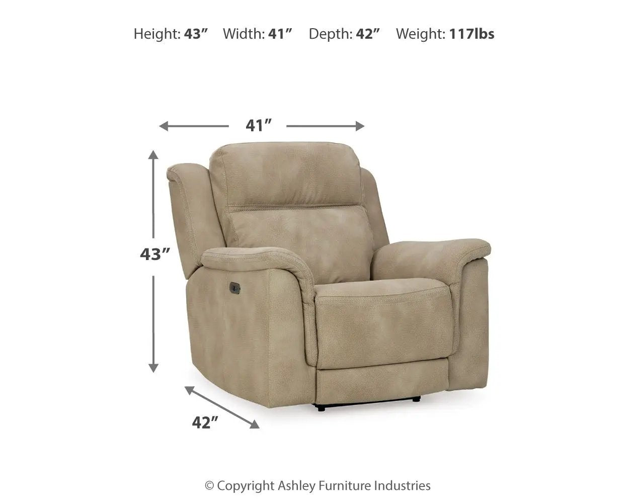 Next-Gen Durapella Power Recliner beige upholstery reclining chair on Tampa Home & Garden Store