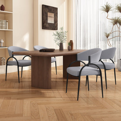 Contemporary upholstered dining chairs with metal legs, set of 2, light gray fabric on Tampa Home & Garden Store