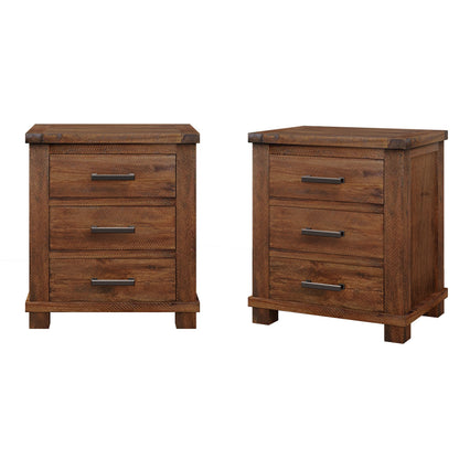 Pair of reclaimed wood nightstands with 3 drawers and charging stations by HouseOfZazla on Tampa Home & Garden Store