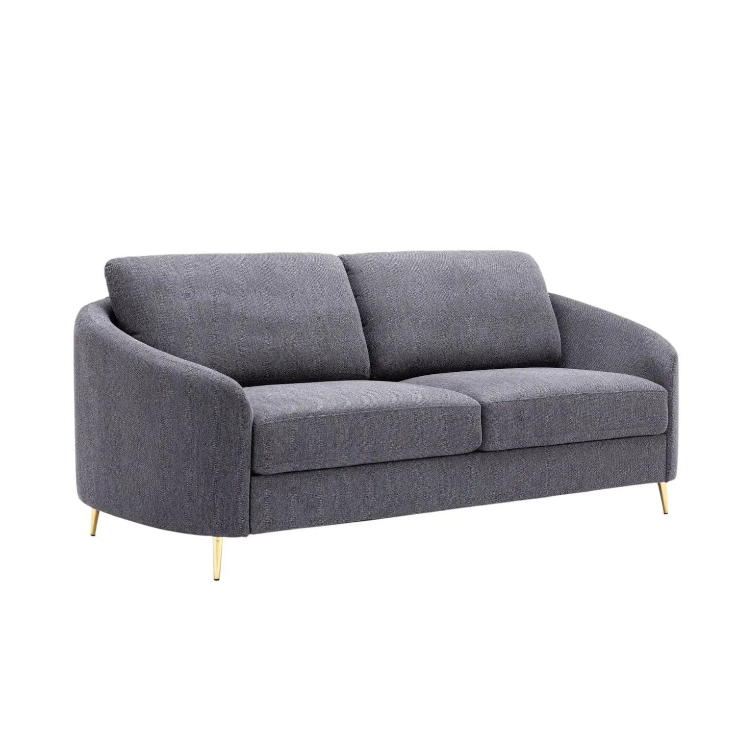 Sofa gray linen fabric by Unique Piece Furniture stationary sofa with gold-tone legs on Tampa Home & Garden Store