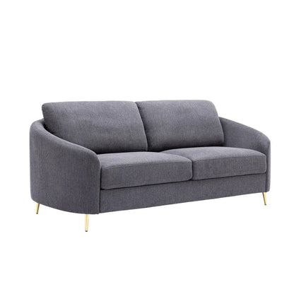 Sofa gray linen fabric by Unique Piece Furniture stationary sofa with gold-tone legs on Tampa Home & Garden Store