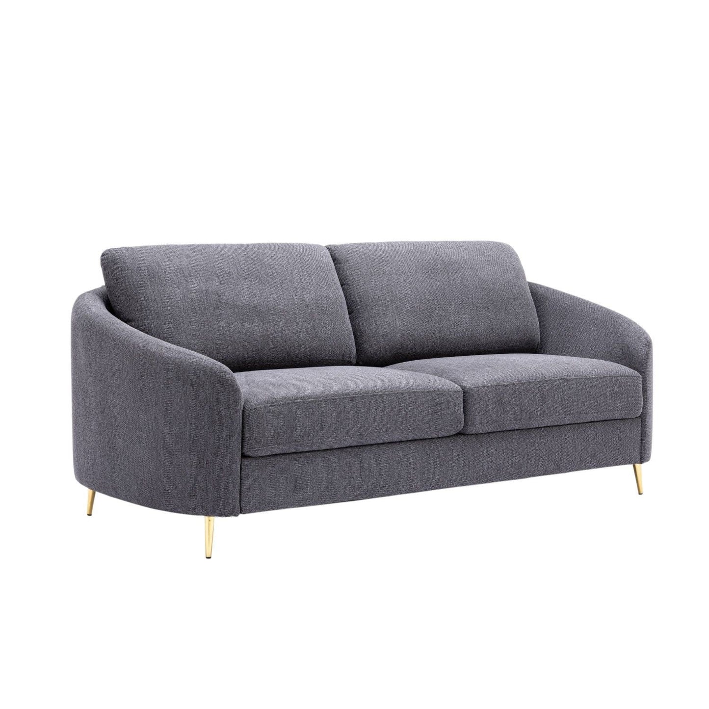 Yuina Linen Sofa in Gray, two-seat stationary sofa curved arms by HouseOfZazla on Tampa Home & Garden Store