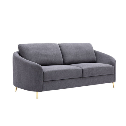 Yuina Linen Sofa in Gray, two-seat stationary sofa curved arms by HouseOfZazla on Tampa Home & Garden Store
