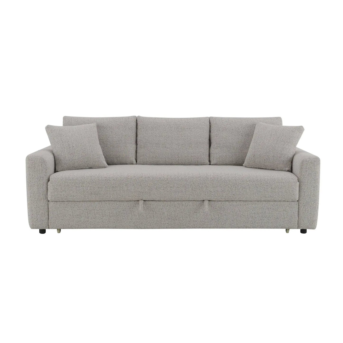 Connie boucle sleeper sectional sofa beige with 2 toss pillows by Unique Piece Furniture on Tampa Home & Garden Store