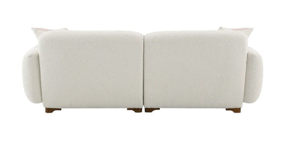Darius Boucle Sofa beige with 2 toss pillows Unique Piece Furniture stationary sofa on Tampa Home & Garden Store