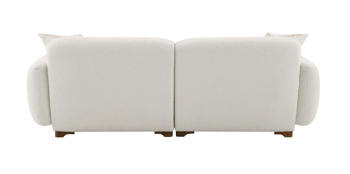 Darius Beige Boucle Sofa and Accent Pillows