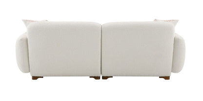 Darius Beige Boucle Sofa and Accent Pillows