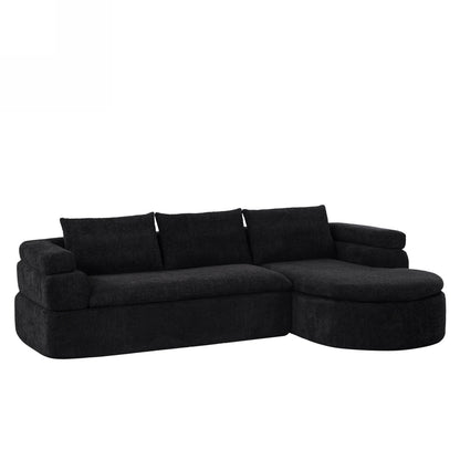 106-inch L-shape sectional sofa in black fabric by HouseOfZazla on Tampa Home & Garden Store