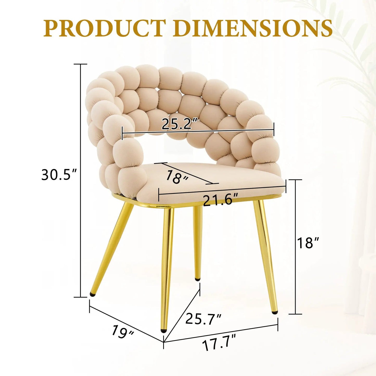 Puffy Bubble Ball Chain Dining Chairs Set of 2